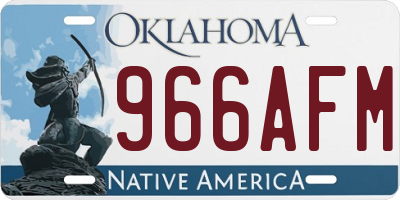 OK license plate 966AFM