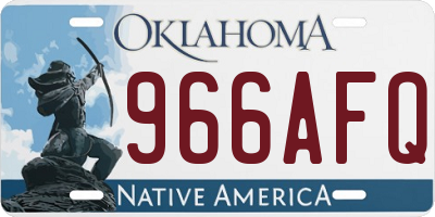 OK license plate 966AFQ