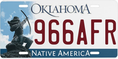 OK license plate 966AFR