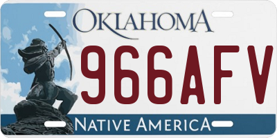 OK license plate 966AFV