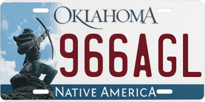 OK license plate 966AGL