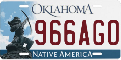 OK license plate 966AGO