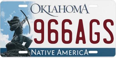 OK license plate 966AGS
