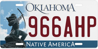 OK license plate 966AHP