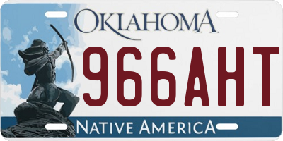 OK license plate 966AHT