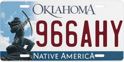 OK license plate 966AHY