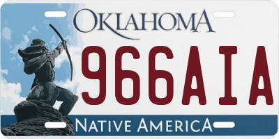 OK license plate 966AIA
