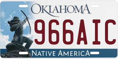 OK license plate 966AIC