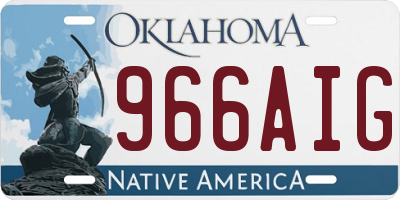 OK license plate 966AIG