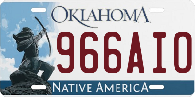OK license plate 966AIO
