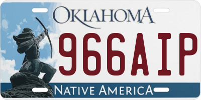 OK license plate 966AIP