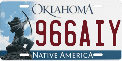 OK license plate 966AIY