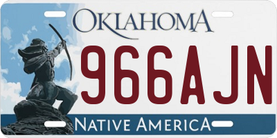 OK license plate 966AJN