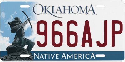 OK license plate 966AJP