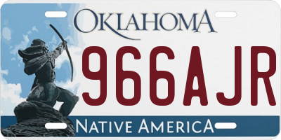 OK license plate 966AJR