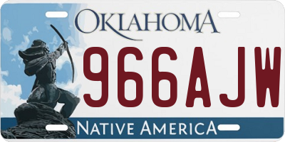 OK license plate 966AJW