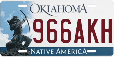 OK license plate 966AKH