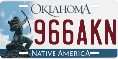 OK license plate 966AKN