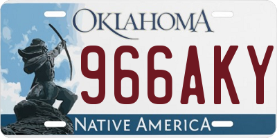 OK license plate 966AKY