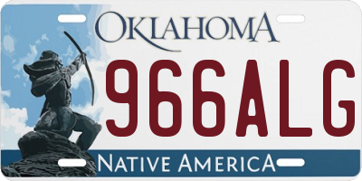 OK license plate 966ALG