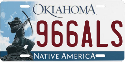 OK license plate 966ALS