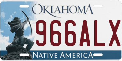 OK license plate 966ALX