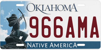 OK license plate 966AMA