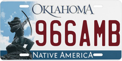 OK license plate 966AMB