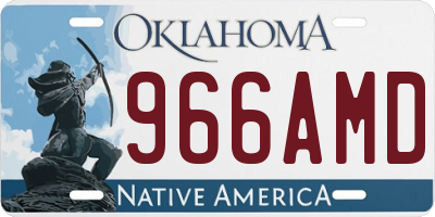 OK license plate 966AMD