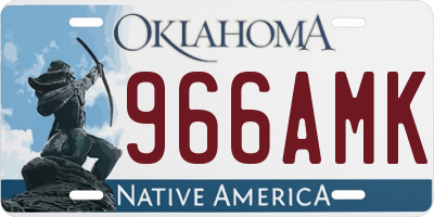 OK license plate 966AMK