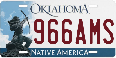 OK license plate 966AMS