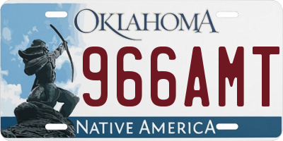 OK license plate 966AMT