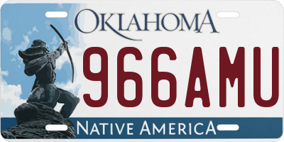 OK license plate 966AMU