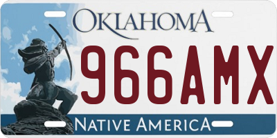 OK license plate 966AMX