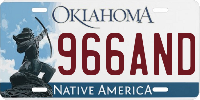 OK license plate 966AND