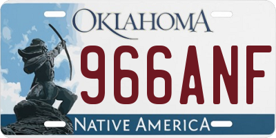 OK license plate 966ANF