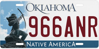 OK license plate 966ANR