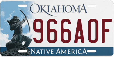 OK license plate 966AOF