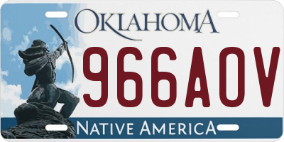 OK license plate 966AOV