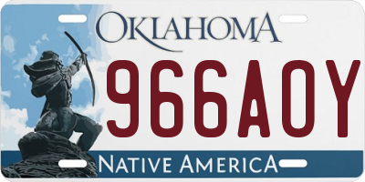 OK license plate 966AOY