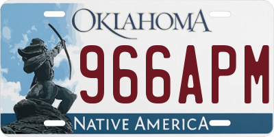 OK license plate 966APM