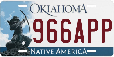 OK license plate 966APP