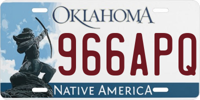 OK license plate 966APQ