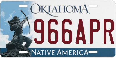 OK license plate 966APR