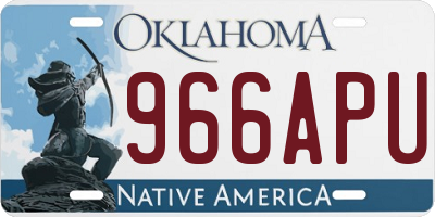 OK license plate 966APU