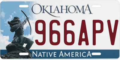 OK license plate 966APV