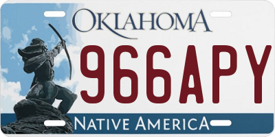OK license plate 966APY