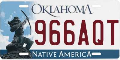 OK license plate 966AQT