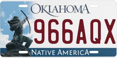 OK license plate 966AQX