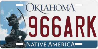 OK license plate 966ARK